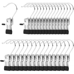 Mevronisshop-Lot De 30 Crochets De Serrage Pour Bottes - Crochets &Agrave; V&ecirc;tements - Sans Couture - Pinces &Agrave; Chaussettes - En M&eacute;tal - Noir - Neuf