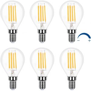 Ampoule Led Globe E14 Dimmable Blanc Chaud 2700k 400 Lumen, Ac 230v, G45 E14 Led 4w Équivalent E14 40w Incandescence, Ampoule Décorative E14 Globe Led Petite Pour Lustre, Lot De 6[Amp744722] - Neuf