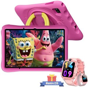 Tablette Tactile Enfants OSCAL Pad 60 Kids 10.1" RAM 12Go ROM 128Go-SD 512Go, Android 15 5100 mAh WiFi 6 Avec Montre Z20 Rose - Neuf