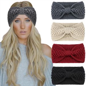 4 Pi&egrave;ces Bandeau Cheveux Pour Femme Bandeaux Hiver Serre-T&ecirc;te Tricot&eacute; Oreille R&eacute;chauffeur Chaud Nou&eacute; Bande Elastique Cheveux Pour Femmes Filles - Neuf