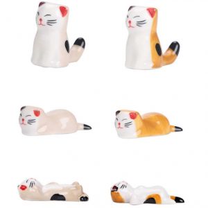 Baguette Stand Chaton En C&eacute;ramique Support, Six Pi&egrave;ces De Chat Sur Le Th&egrave;me De Baguette Reste Ensemble, Facile &Agrave; Utiliser D&eacute;coration De La Maison - Neuf
