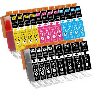 NouvelHorizonstore-570XL 571XL Cartouche d'encre Compatibles pour Canon PGI-570 CLI-571 pour Canon Pixma TS5050 TS5000 TS5051 TS5053 TS5055 TS6050 TS6051 TS6052 MG5750 MG5751 MG5752 MG5753 MG6800 MG6 - Neuf