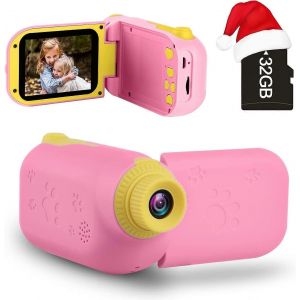 Appareil Photo Pour Enfants Appareil Photo Num&eacute;rique Pour Enfants Enregistreur Vid&eacute;o 1080p 12mp Appareil Photo Num&eacute;rique Cam&eacute;scope Avec Jeux 3-10 Ans Filles Gar&ccedil;ons Cadeaux Jouet Avec 32gb Tf Card (Pi - Neuf