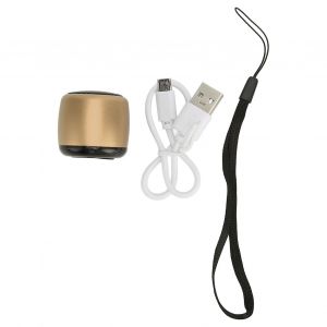 Mini enceinte Bluetooth, caisson de basses puissant, rechargeable par USB, portable, sans fil, en metal, pour telephone, tablette, PC, couleur or - Neuf