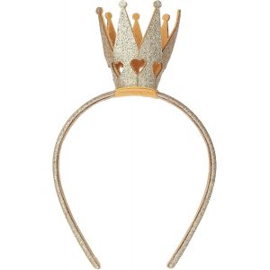 Kalvd-Diadème De Princesse Pour Petites Filles-Couronne Brillante À Paillettes-Bandeau De Princesse Avec Strass-Beau Diamant-Accessoires Pour Cheveux Pour Femme-Fête D'anniversaire (Doré) - Neuf