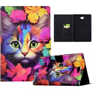 Kal-Coque Pour Tablette Honor Pad X8a 11 Pouces 2024 Etui Tablette Pu Cuir Flip Support Portefeuille Protection Coque Pour Honor Pad X8a Housse Tablette,Roses Et Chats - Neuf