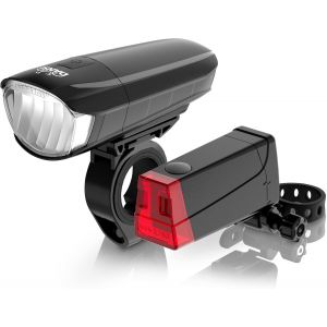 Sept-Dansi Led Light Set - Eclairage De Vélo Homologué Stvzo Avec 60, 30 & 15 Lux | Eclairage De Vélo Led Avant+Arrière |Ajustement Automatique De L'éclairage & Montage Sans Outil| Résistant À La Plu - Neuf