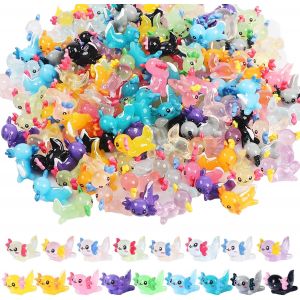 NouvelHorizonstore-Mini Figurines, 51 Pi&egrave;ces Axolotl Mini Figurines Animaux R&eacute;sine Mini Animaux Figurines, Figurines Lumineuses pour Aquarium Jardin Paysage, DIY Miniature D&eacute;co - Neuf