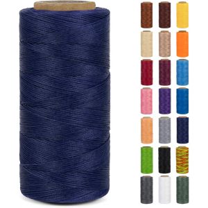 Mevronisshop-Bobine De Fil Cir&eacute; 0.8mm X 260m Fil Couture 150d Polyester Pour Cuir, Cordon Plat Pour Fabrication De Bijoux, Toile, Crochet, Bricolage, Artisanat, Couture (Bleu Royal) - Neuf