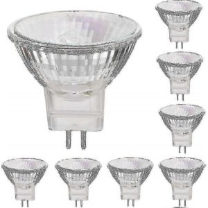 Paquet De 8 Lampes Halogènes 12v 20w Gu4 2800k Blanc Chaud Dimmable - Neuf
