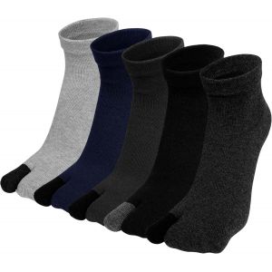 Uaa-Japonaise Tabi Chaussettes Pour Homme: Tong Chaussettes À 2 Doigts Flip Flops Chaussettes À Deux Orteils De Sport En Coton Pour Homme - 4 Paires Taille 40-45 - Neuf