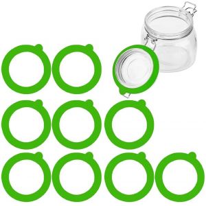 Joint De Remplacement En Silicone,5 Pièces,Joints En Caoutchouc Hermétiques,Joints De Mise En Conserve Anti-Fuite Pour Bocaux Supérieurs À Clip En Verre,Conteneurs De Stockage.5Pcs Green. - Neuf