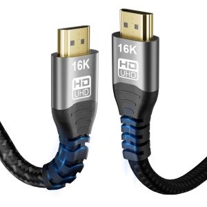 C&acirc;ble HDMI 2.2 1.5m | 96Gbps Ultra Rapide16K@60Hz, 8K@240Hz, 4K@480Hz |for cable hdmi 2.1 eARC, HDR10+, Dynamic HDR, HDCP 2.3, Dolby Vision/Atmos | Compatible Soundbar, Gaming PC, TV, Monitor - Neuf