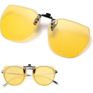 Kalanka-Clip Launettes Conduite De Nuit, Lunettes De Vision Nocturne Verres Jaunes Polaris&eacute;s Anti-&Eacute;blouissement Ultra L&eacute;ger Clip Lunettes De Soleil Pour Hommes Femmes Unisex Conduite Outdoor Sports - Neuf