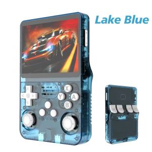 Arkos R36s Rétro Console De Jeu Vidéo Portable Système Linux 3.5 Pouces Écran Ips R35s Pro Lecteur Vidéo De Poche Portable 64gb Jeux-256g-Bleu - Neuf