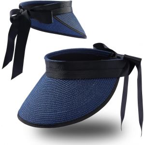 Kal-Femmes Visi&egrave;re Solaire Chapeau De Paille Queue De Cheval Voyage Plage Casquette Pour La Femme - Neuf