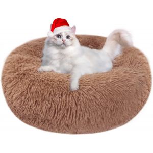 Panier Chat Et Chien Moelleux Rond - Coussin Chat Et Chien Anti Stress Apaisant En Peluche, Donut Lit Confortable Lavable Pour Chat Chien Petit Moyen Taille (S, Blanc) - Neuf