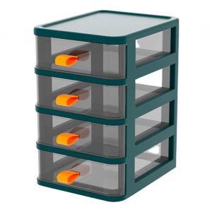 Organiseur de bureau a tiroirs &iquest; Rangement de bureau multifonctionnel, separateur ajustable vert 4 niveaux - Neuf