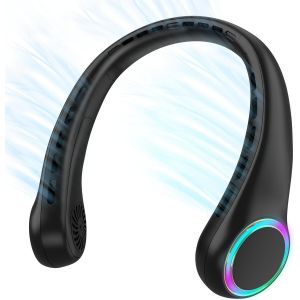 Ventilateur de Cou, Ventilateur Portable, Mini Ventilateur USB, Ventilateur Sans Pale, Ventilateur Puissant et Silencieux con Batterie 4000 mAh 3 Vitessespour l'ext&iquest;&iquest;rieur Camping Office Room - Neuf