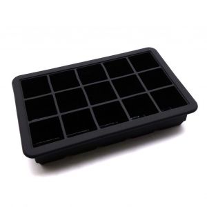 Hjlian Bac A Glacons En Silicone A Demoulage Facile Pour 15 Glacons Avec Couvercle Transparent Pour Whisky, Lait, The, Noir - Neuf