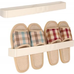 Kgabery-Porte-Chaussures Mural Beige-Support De Rangement En Plastique À Accrocher Sur La Porte Pour Chaussures Et Pantoufles-Étagère D¿Organisation Pour Placard Ou Entrée - Neuf
