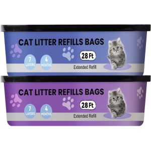 Cmws-Sacs De Remplissage Pour Litter Genie Standard, Plus, Xl Et Style, Sacs Pour Liti&egrave;re Pour Chat, Doublures Pour Poubelles, Contr&ocirc;le Des Odeurs, 8,5 M&egrave;tres * 2 Paquets - Neuf