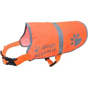 Gilet De S&eacute;curit&eacute; R&eacute;fl&eacute;chissant L&eacute;ger Avec Trou Pour Laisse - 5 Tailles - Sangles R&eacute;glables &Agrave; Boucle, Haute Visibilit&eacute; - Prot&egrave;ge Votre Chien Des Voitures Et Des Accidents De Chasse (X-Small, Orange) - Neuf