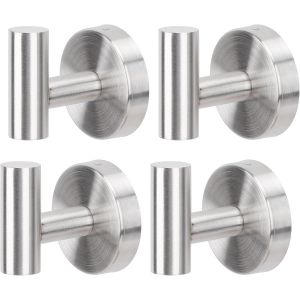 Patere Murale, 4 Pi&egrave;ces Porte Manteau Mural, Crochet Salle de Bain avec Vis, Accroche Serviette en Acier Inoxydable, Porte Peignoir Salle de Bain, Crochets et Pat&egrave;res pour La Maison (Rose) - Neuf