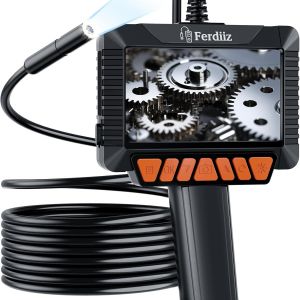 MEVRONISSHOP-Camera Endoscopique 1920P HD avec Lumi&egrave;re, Zoom 3X Cam&eacute;ra Endoscopique Canalisation avec &eacute;cran 4,3 Pouces, IP67, 8 LED R&eacute;glables, C&acirc;ble Semi-Rigide de 5M pour Voiture/Plomberie/Maison - Neuf