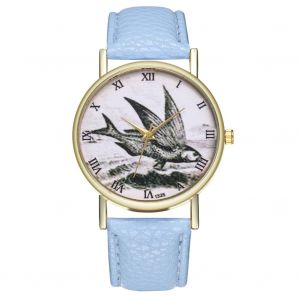 Montre-Bracelet A Quartz Avec Cadran Retro, Unisexe Et Decontractee, Pour Hommes Et Femmes - Bleu Clair - Neuf