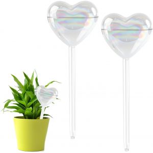 CHECARZHN--NO1-Globes Darro , 2 Pièces Verre Arro Automatique Interieur, Arroseur Plante Intérieur, Transparent Arro Plante Interieur Pour Intérieur Et Extérieur Plantes (C?ur) - Neuf