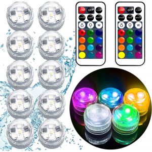 Blazeflux-Mini Lampes Led Submersibles A Piles Telecommande Changement De Couleurs Rgb Vase Mariage Decoration Table Halloween - Neuf