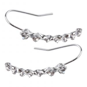 Zircon Incrust&eacute; Tendance 925 Sterling Clip-On Boucles D'oreilles Clip 7 Cristaux Oreille Manchette Cerceau - Neuf