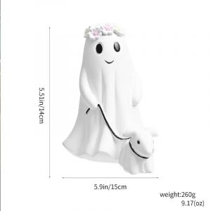 Pop39614-W513-B - Figurine D'halloween En R&eacute;sine De 15 Cm, Statue De Chien Fant&ocirc;me Qui Marche, Ameublement Cr&eacute;atif, D&eacute;coration De Collection, Cadeaux, Poup&eacute;es, Jouets - Neuf