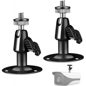 MEVRONISSHOP-Support Cam&eacute;ra Ext&eacute;rieur Mural, 360&deg; R&eacute;glable Fixation Support Murale Camera Surveillance Int&eacute;rieur et Ext&eacute;rieur Plafond R&eacute;Glable pour Surveiller L'Installation avec des Vis, 2 Pi&egrave;ces - Neuf