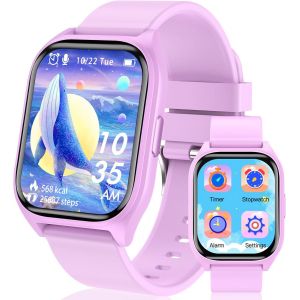 Montre Connectée Enfant - Smartwatch Pour Garçons Et Filles Avec 19 Modes D'entraînement, Suivi Du Sommeil, Compteur De Calories, 14+ Jeux Éducatifs - Idée Cadeau Pour Enfants 4 Ans Et Plus (Purple) - Neuf