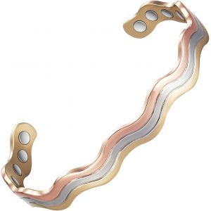 Kalsw-Bracelet En Cuivre Tress&eacute; Magn&eacute;tique Tricolore R&eacute;glable Pour Femme 16 Cm/8 Mm 16 Cm,Cuivre,16 Cm,Cuivre,16cm,Cuivre - Neuf