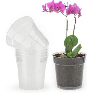 ERYI-6 Pièces Pot De Fleurs Plastique Transparent Pot De Fleurs Extérieur Pot De Fleurs Pépinière, Adapté Pour Balcon Intérieur, Bureau, Extérieur - Neuf