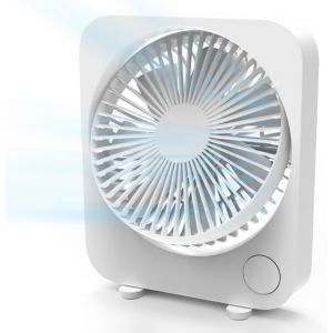 Ventilateur De Bureau Rechargeable, Portable, Ultra Silencieux, Avec Flux D'Air Puissant Pour Bureau, Chambre À Coucher, Chevet, Voyage, 3 Vitesses Avec Batterie De 2000 Mah[VEN750050] - Neuf