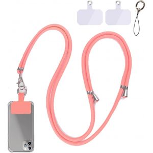 MDY-Tour de cou telephone portable,Cordon telephone portable,Collier telephone portable,1.5m cordon pour telephone portable,Laniere telephone amovible réglable compatibles avec plupart smartphones(Ro - Neuf