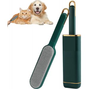FCHHK-Brosse anti-peluches double face réutilisable avec base autonettoyante pour vêtements de chien et chat (vert) - Neuf