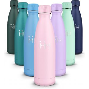 Gourde Isotherme 500ml - Bouteille Isotherme Sans Bpa, Gourde Inox Étanche, , Gourde Sport, Processus De Revêtement En Poudre, Gourde Thermos, Gourde Metal Pour Running, Bureau, École - Neuf