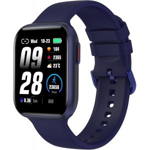 ChenQuanSarl-Bt4 Montre Connect&eacute;e,1.75"" Smartwatch Montre Sport Avec 28 Modes Sportifs, Fr&eacute;quence Cardiaque/Spo2/Sommeil, Etanche Ip68 Bracelet Fitness Pour Ios Android,Bleu - Neuf