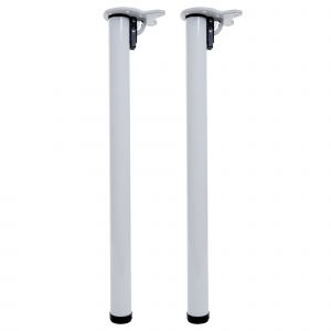 Lot de 2 pieds de table HWC-H34, pour bureau, pied de table &agrave; manger, structure de table, pliable 72 cmblanc - Neuf