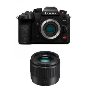 PANASONIC LUMIX GH7 Noir + Objectif G 25mm f/1.7 Garanti 3 ans - Neuf