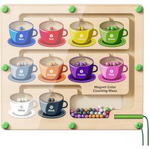 ChenQuanSarl-Jouet Montessori En Forme De Labyrinthe Magn&eacute;tique Pour Enfants De 3 Ans Et Plus - Planche De Puzzle D'Apprentis En Bois Pour Compter Et Ajuster Les Comp&eacute;tences Motrices Fines - Neuf