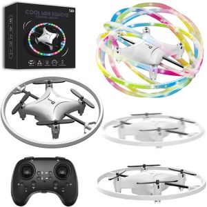 Petit Drone Télécommandé Quadrirotor, Lumière Led Avec Rotation À 360 Degrés, Vol Circulaire À 90 Degrés, Jouet Pour Enfants De 8 À 12 Ans, Mini Drone - Neuf