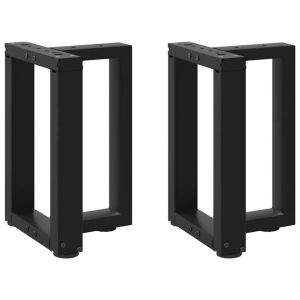 Pieds de table basse forme de T 2pcs noir 38x25x(42-43)cm acier - Neuf