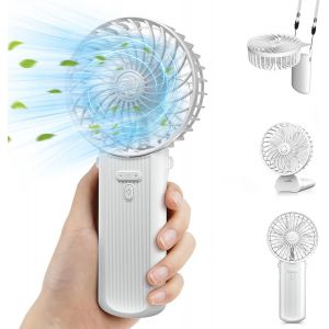 KALANKA-Mini Ventilateur Portable Ventilateur USB Silencieux, Petit Ventilateur Pliable Mini Ventilateur de Bureau avec 4 Vitesses Couvercle Amovible Pour Maison Bureau Voyage Extérieur - Blanc - Neuf