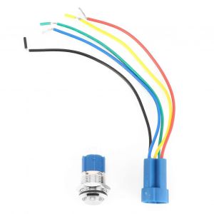 12V 0.6in LED Lumière Bouton-poussoir Auto-verrouillable Auto-réinitialisable Interrupteur à bascule étanche (lumière blanche) - Neuf